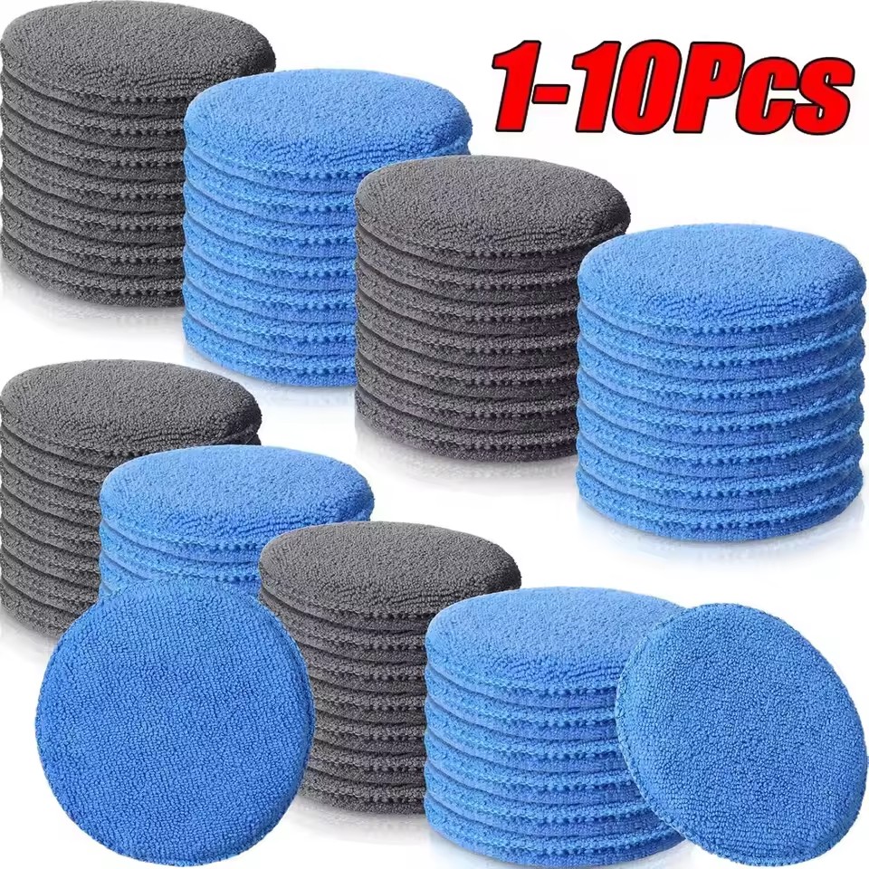 Tech Car Accessories - 10/1Pcs Soft Microfiber Car Wax Applicator