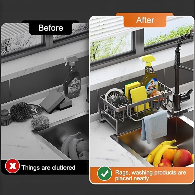 Sponge Drainer Rack With Towel - Tech Accessories Organizer ulasan dan harga