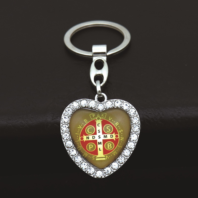 Crystal Heart Cross Jesus Keyc - Tech Girl Accessories ulasan dan harga