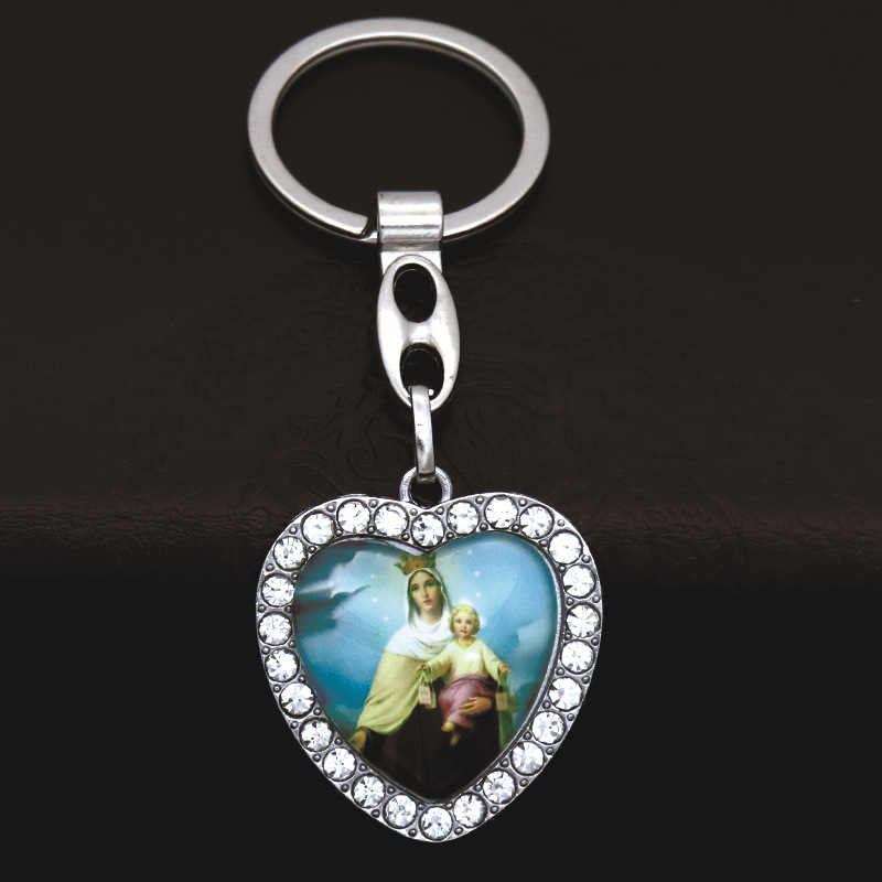 Crystal Heart Cross Jesus Keyc - Tech Girl Accessories ulasan dan harga