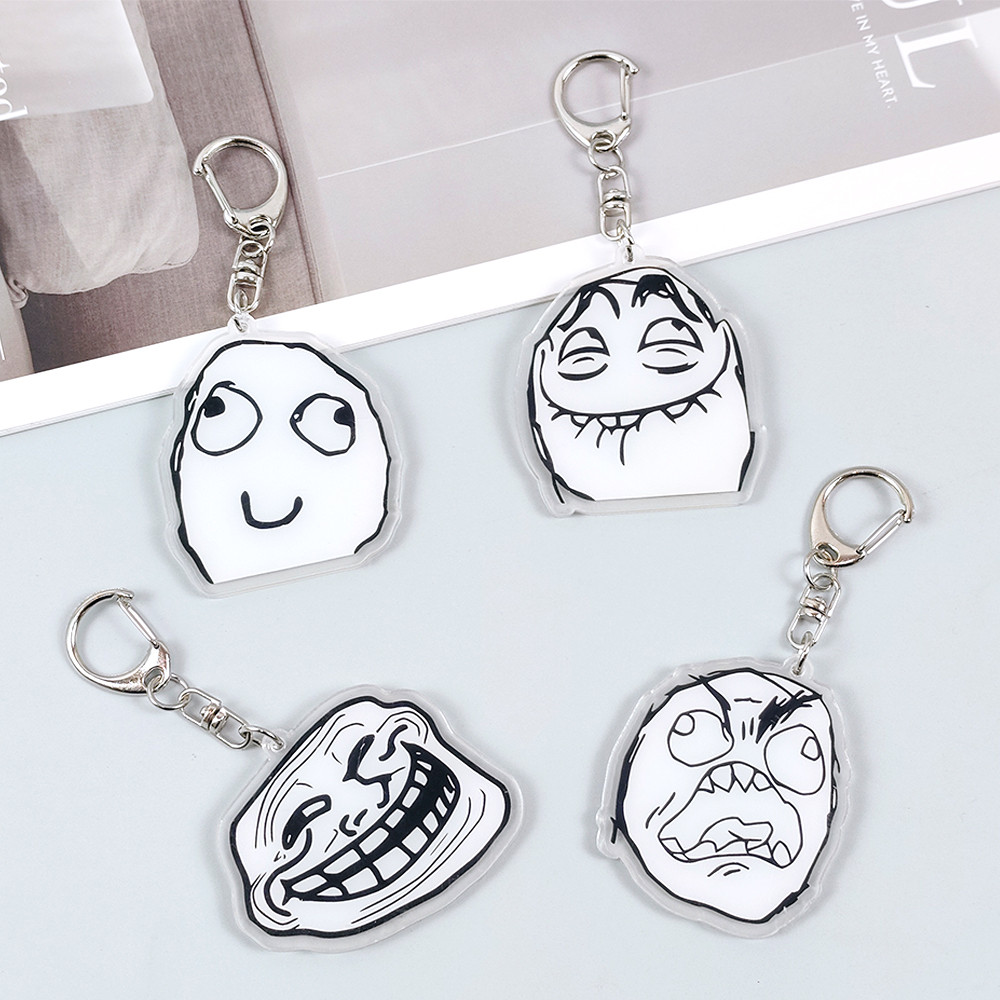 Creative Troll Face Keychains  - Tech Girl Accessories ulasan dan harga