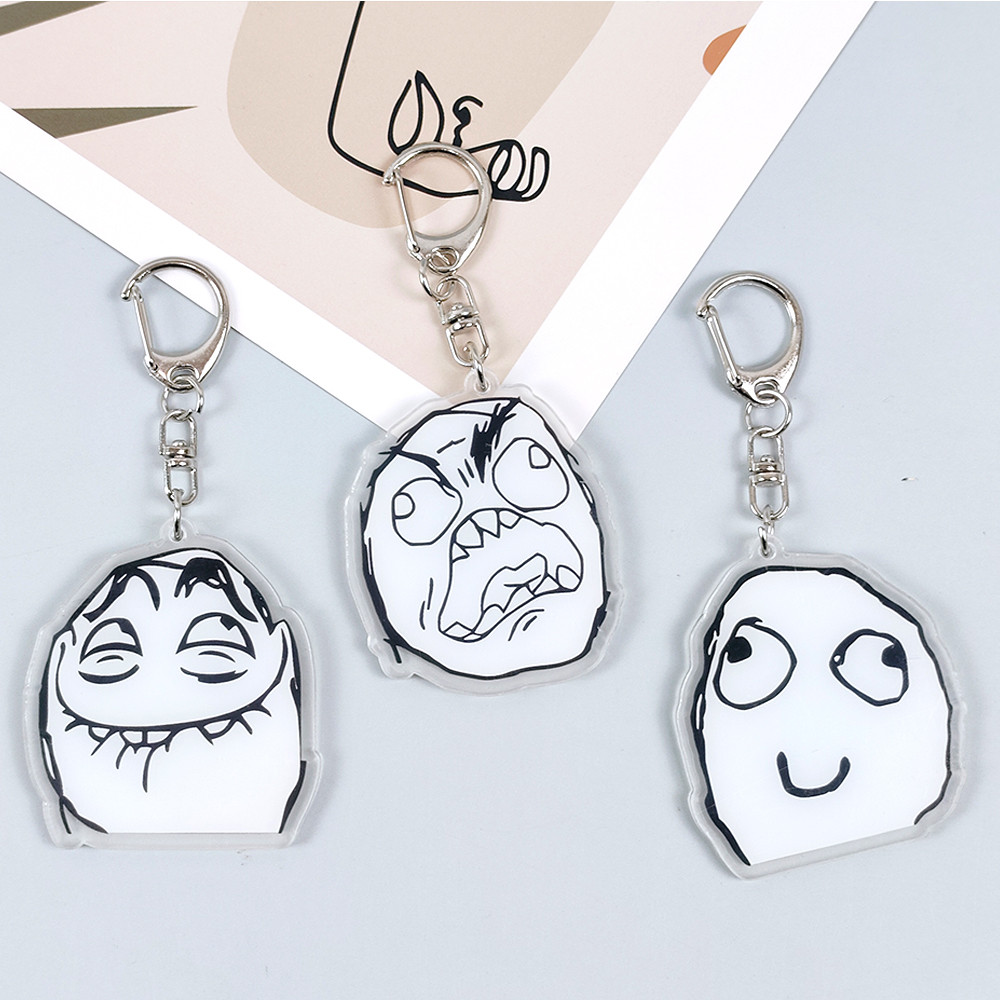 Creative Troll Face Keychains  - Tech Girl Accessories ulasan dan harga