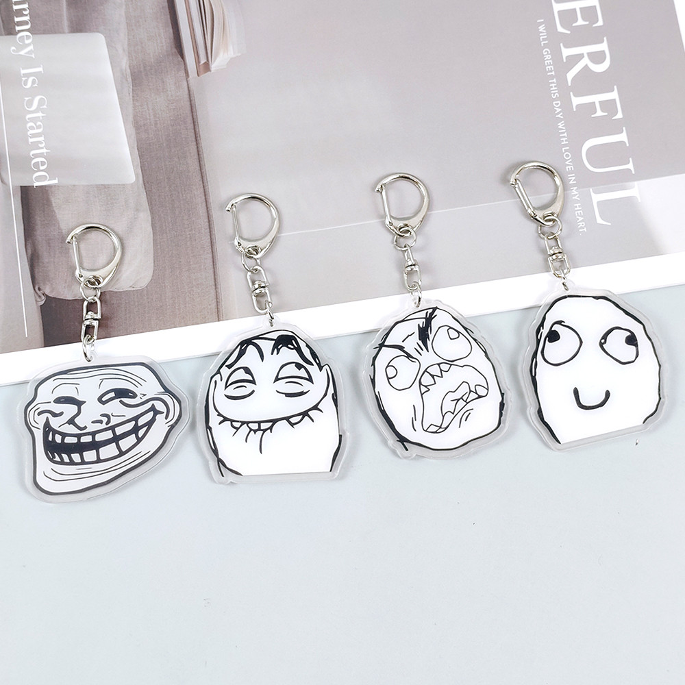 Creative Troll Face Keychains  - Tech Girl Accessories ulasan dan harga