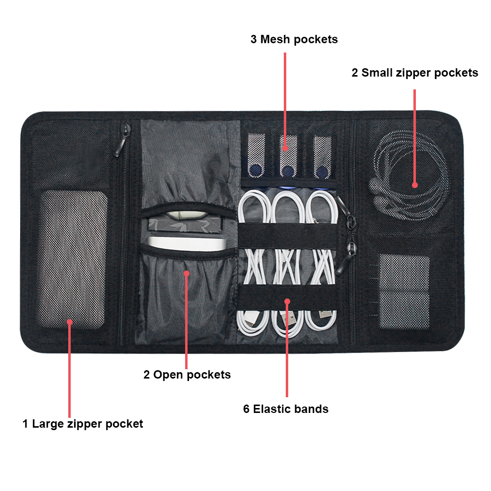 Tech Organizer Bag Cable Stora - Tech Accessories Organizer Pouch ulasan dan harga