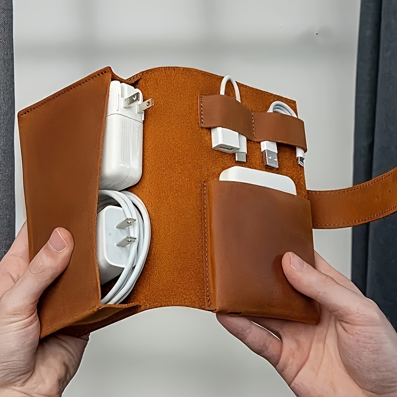 1pc Leather Tech Organizer Pou - Tech Accessories Organizer Pouch ulasan dan harga