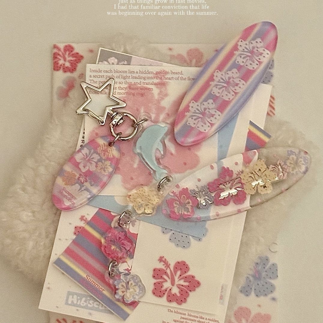 Summer Hawaiian Dolphin Hibisc - Tech Girl Accessories ulasan dan harga
